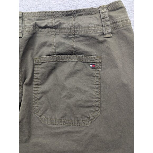 Tommy Hilfiger Pants Womens 2 Green Chino Ankle Crop Roll Tab Cotton Stretch - Picture 10 of 14